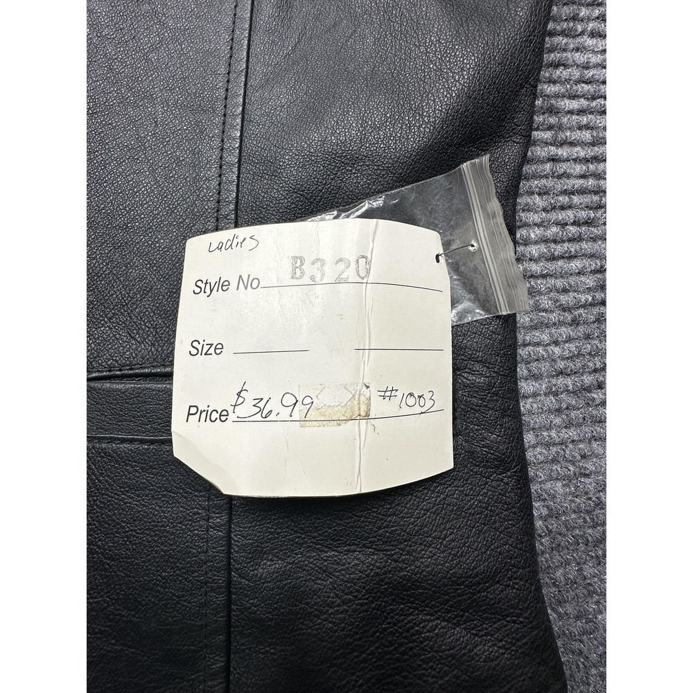 USA Leather Vest Womens 2XL Black B320 Genuine Leather Snap Front Western Style - Picture 6 of 9